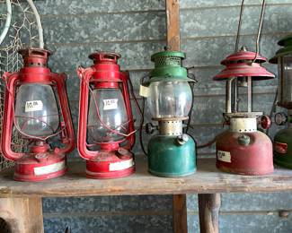 oil lanterns & Coleman lanterns