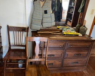 Oak dresser & mirror