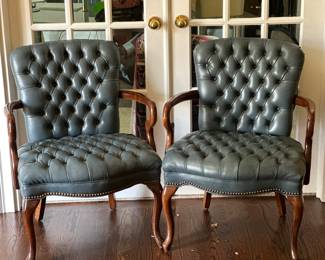 Chippendale Style Tufted Leather