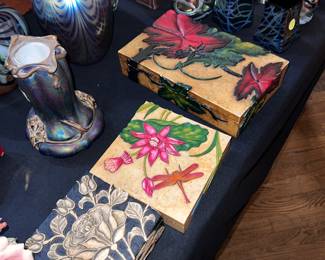 Carved stone boxes