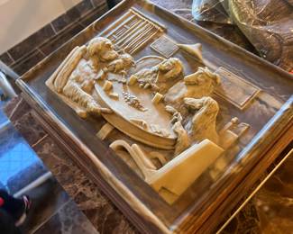 Unusual dresser box with dog motif