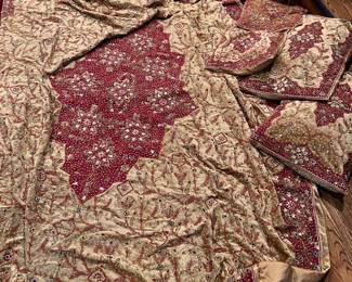 Beaded Indian bedspread and pillows