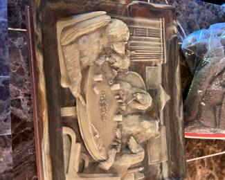 Unusual dresser box with dog motif