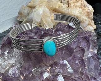 Sterling silver and turquoise cuff
