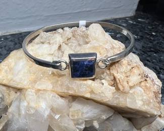 Sterling silver and lapis bracelet