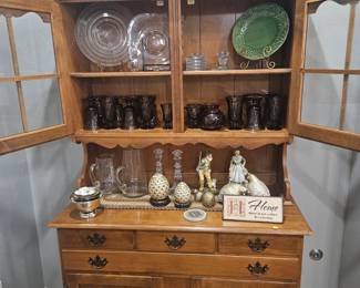 Hutch and glassware