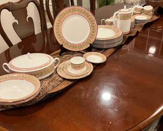 Ethan Allen dinning room table and chairs China set