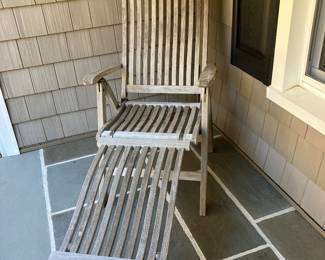 Lounger on front porch teak