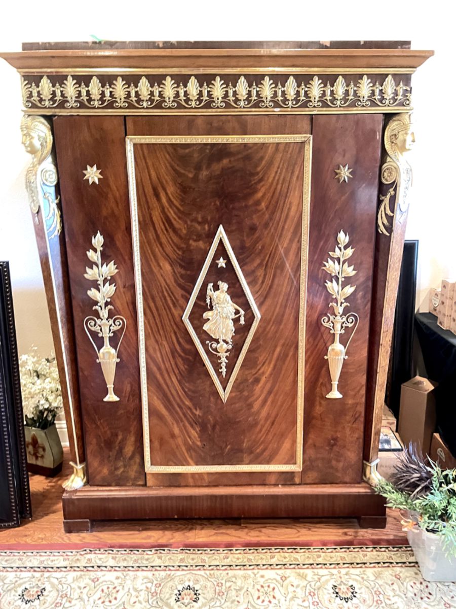 Very Interesting Armoir- Gold Trim- Old
