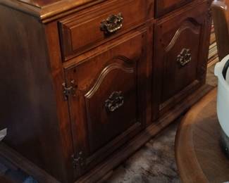 DINING ROOM SET, CHINA CABINET, TABLE +6 CHAIRS, & SERVER / BUFFET