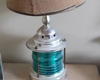 VINTAGE GREEN "SHIPS" LAMP