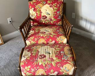 Bamboo chair and ottoman