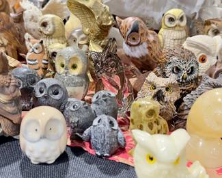 Owls Galore..All sizes, material Etc