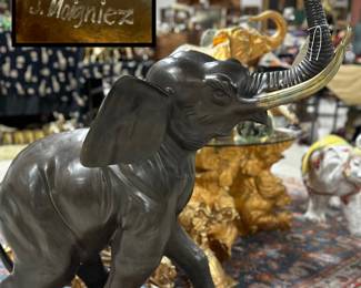 Large Floor Elephant Bronze Signed
J. MIOGNIEZ / died 1899 34x42
Excellent Condition