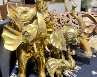 Large Brass Elephants