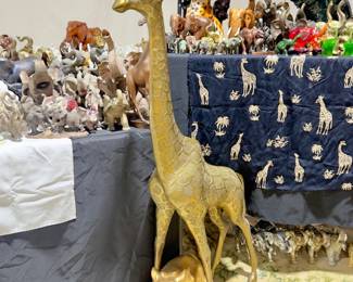 Floor Giraffe Heavy Brass