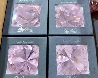 Oleg Cassini Crystal Paperweights boxed in many colors