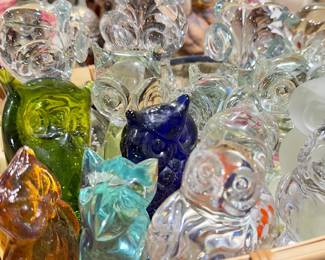 Owl glass figures