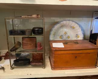 . . . honey-colored box and artifacts