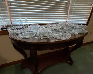solid wood beveled glass top sofa table with clear glass collection