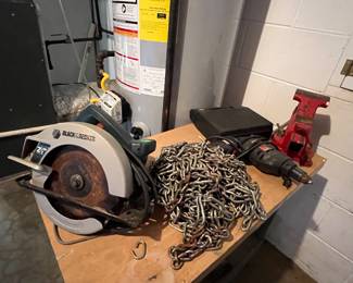 assorted tools and vice