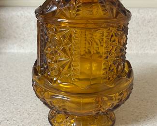 Indiana glass amber fairy lamp