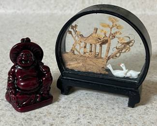 mini buddha and wood art
