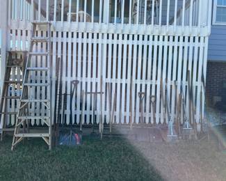assorted yard tools