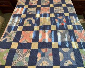 hand pieced and stitched quilt topper