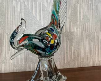 Murano? rooster - smooth pontil - no signature