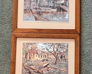 set of four Lionel Barrymore foil etched art