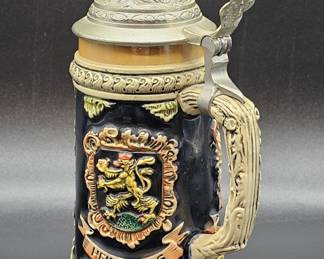 Vintage German (Frankfurt) Stein w/ Pewter Lid