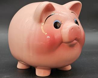 Ceramic Piggy Bank Full of Coins