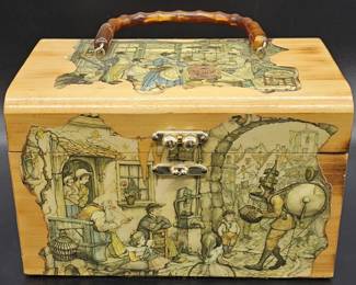 Vintage Mid Century Vicki Jean Wooden Purse