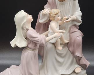 Porcelain Figurine w/ Jesus Blessing the Children