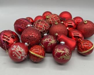 Collection of Red Christmas Ornaments