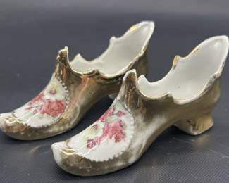Vintage Victorian Decor, Porcelain Shoes