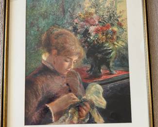 Auguste Renoir Lady Sewing Quality Art Print