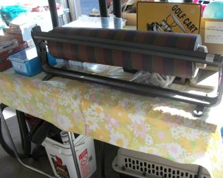 vintage gift wrap roller with paper