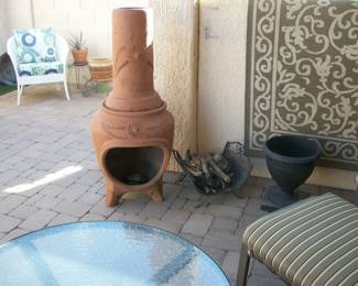 chiminea and wood