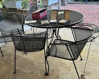 Wrought iron table and chairs