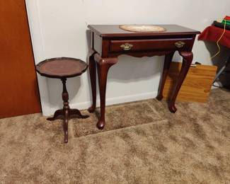 cherry table leather top stand