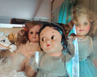 Fabulous Snow White Composition Disney Doll, Shirley Temple, Bisque Antique doll with stunning original outfit