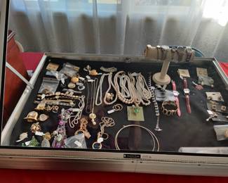 a tiny sample of the costume jewelry-many signed pieces