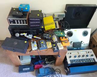 Major sound engineer recording, mixing equipment