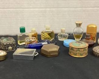 Miniature vintage perfume bottles & boxes