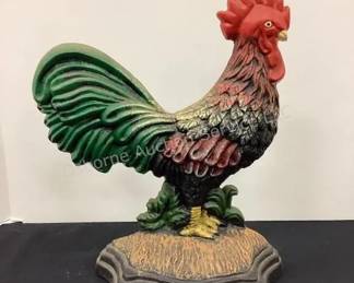 Cast iron rooster doorstop