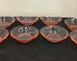 Pink depression glass bowls