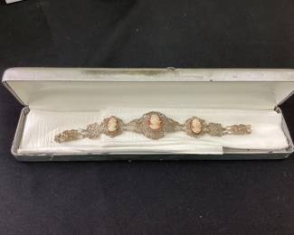 Vintage 800 Silver cameo necklace