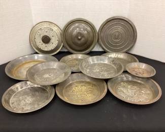 Vintage advertising pie tins